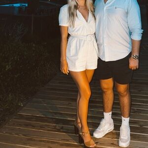 Princess Polly Cream Short Sleeve Romper